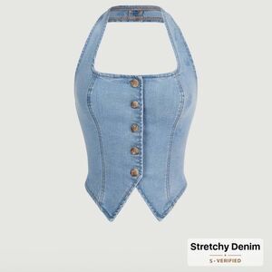 SHEIN MOD halter top Denim light wash